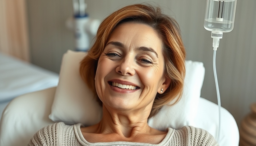 Middle-aged woman enjoying NAD anti-aging therapy benefits in spa.
