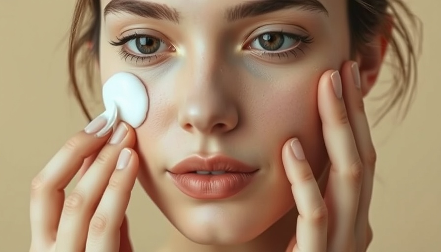 Minimalist young woman applying acne cream, spring break acne care.