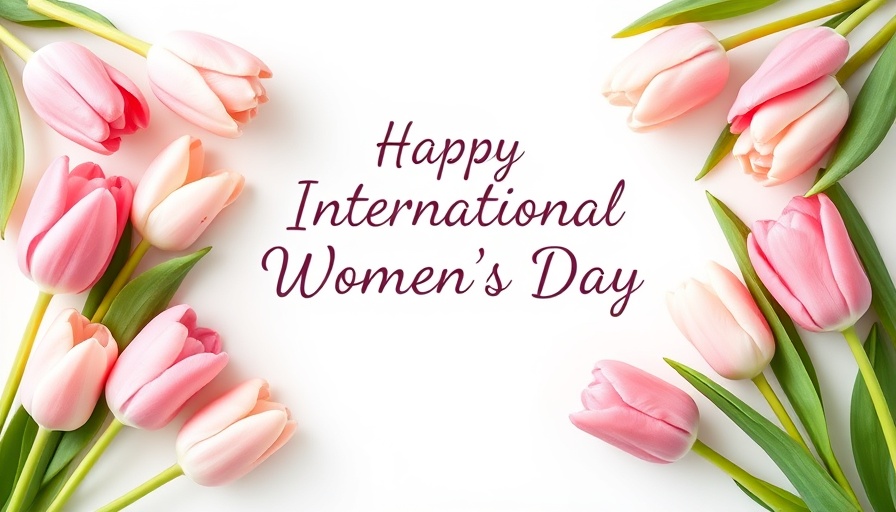 International Women's Day spa packages promotion with tulips.