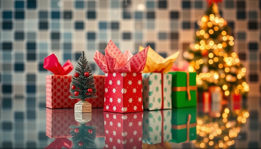2024 gift guide self-care with festive gift bags and holiday decor.