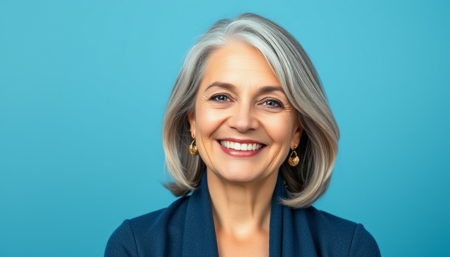 Smiling woman demonstrating effects of anti-aging peptide therapy.
