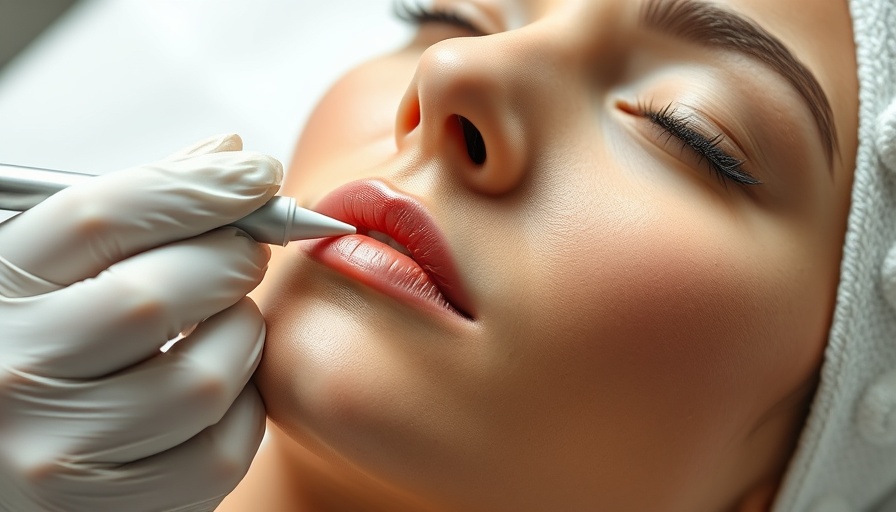 Woman undergoing microneedling treatment, acne scars care