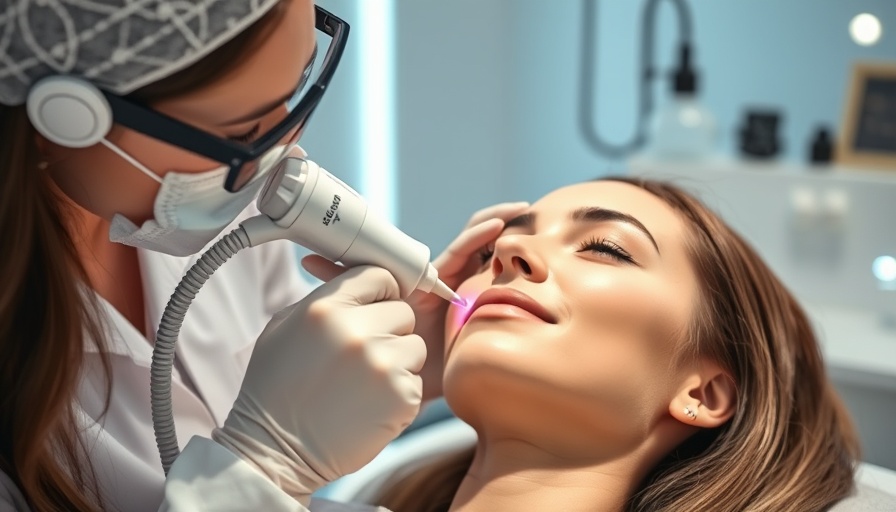 Laser skin resurfacing procedure in Dallas clinic.