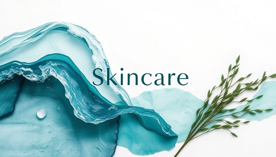 Artistic collage with teal textures and skincare text, compromised skin wellness theme.