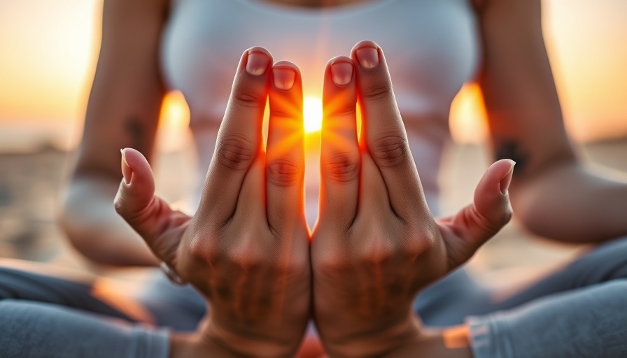 Woman meditating with hands in yoga pose, embracing little acts of care for mental health