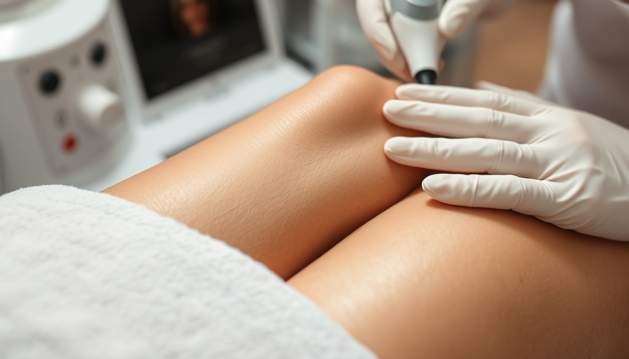 Laser hair removal on legs for smooth skin in spa setting.