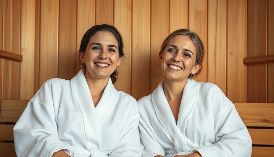 Two women enjoying the benefits of sauna blankets in a sauna.