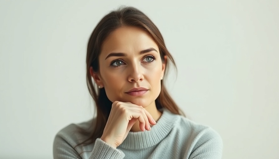 Serene woman contemplating laser acne treatment benefits.