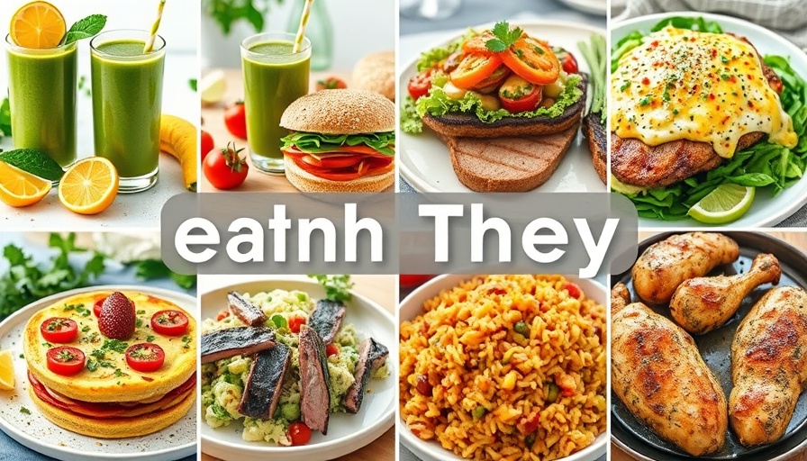 Free 7 Day Healthy Meal Plan collage with various dishes.