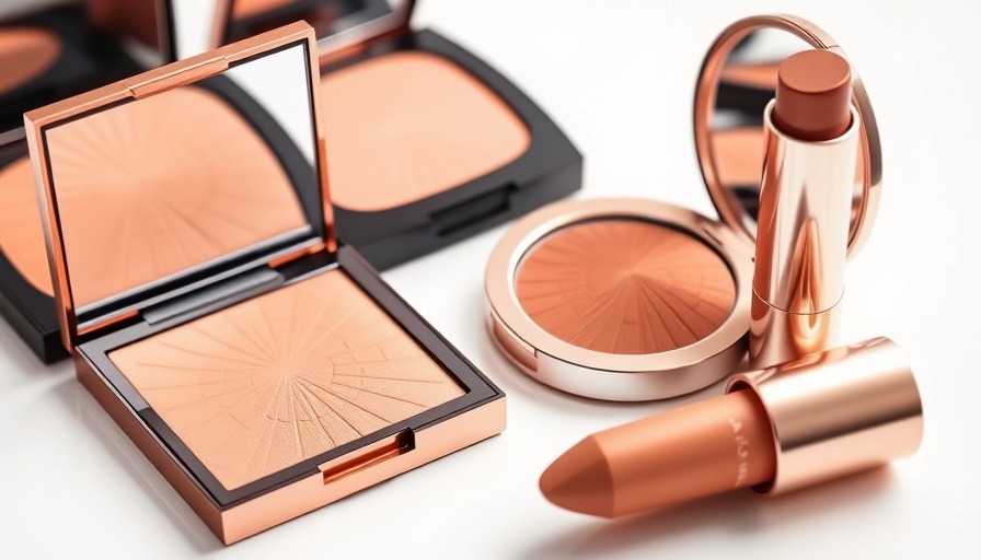 Elegant bronzer makeup comparison of cream and powder.