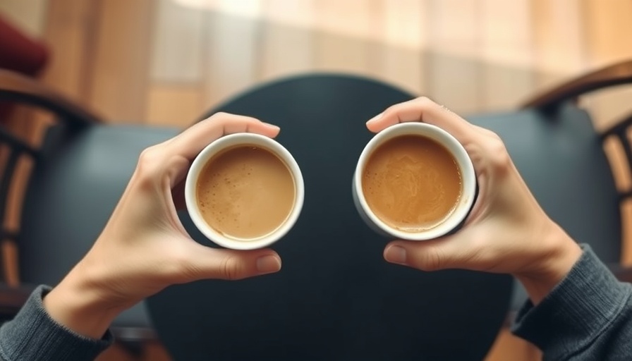Two people toasting coffee cups symbolize bigger dreams for personal growth.