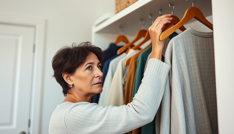 Self-care & Mindset: Woman organizing clothes with focus.