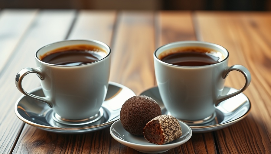 Elegant espresso setup with truffles for self-care mindset.