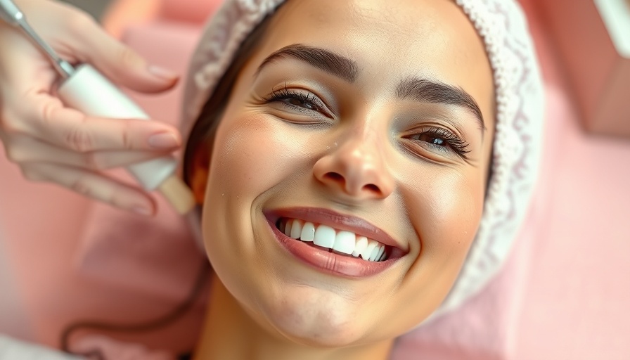 Woman preparing for DiamondGlow treatment in spa setting.