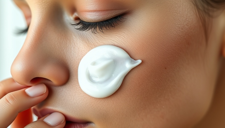 Application of heavy thick moisturizer on skin for hydration
