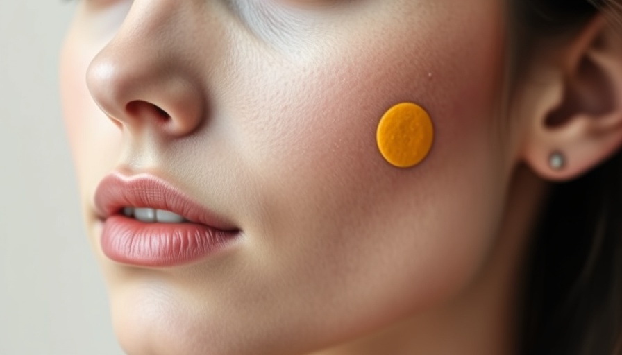 Close-up of skin discoloration types with colored circles, illustrating solutions for various skin issues.