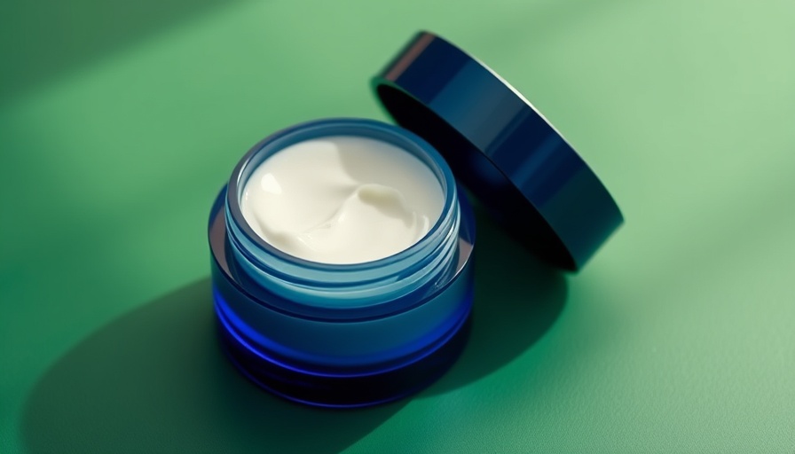 Open blue moisturizer jar on green surface, best moisturizer for dry skin