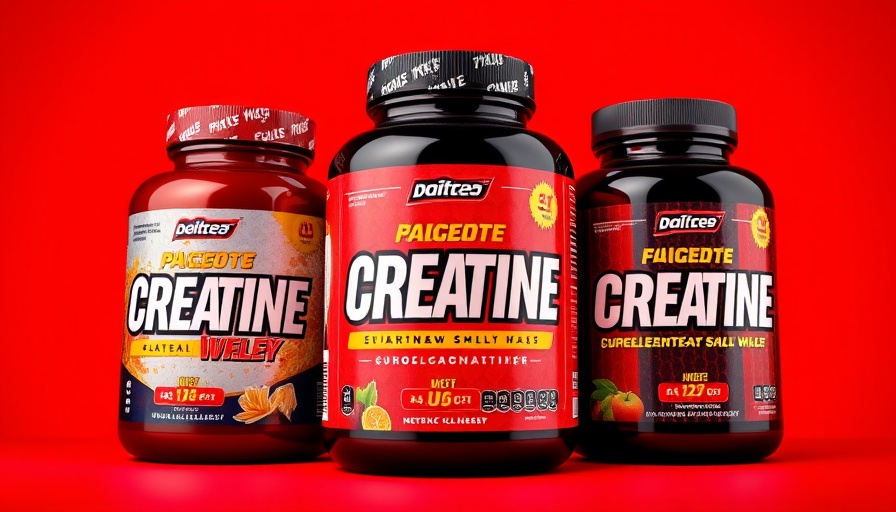 Best creatine supplements for men displayed on a red background.
