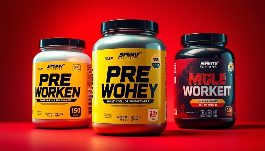 Strongest pre-workout powders on a vibrant red background