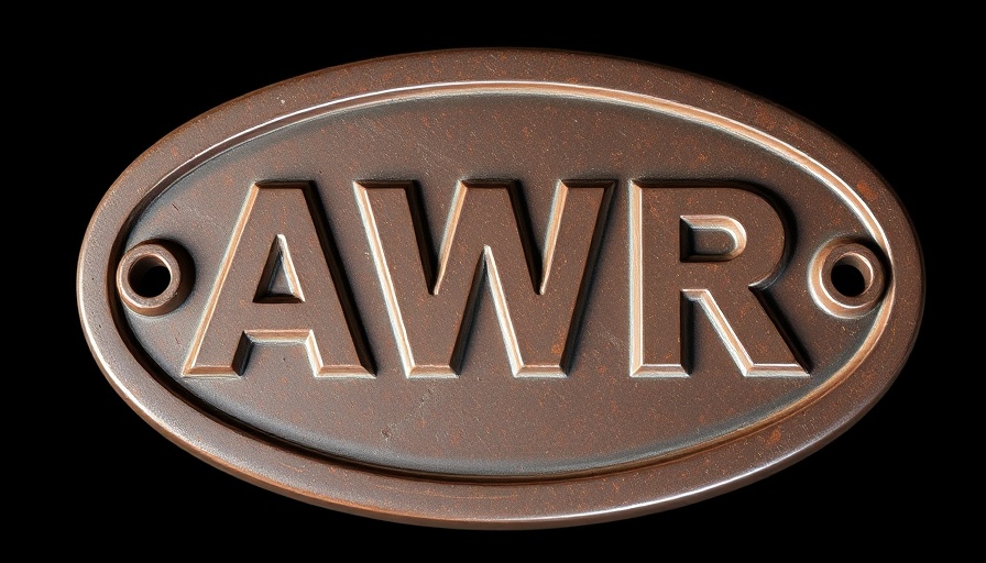 Vintage weight plate design with AWR lettering for 30-minute effective workouts.
