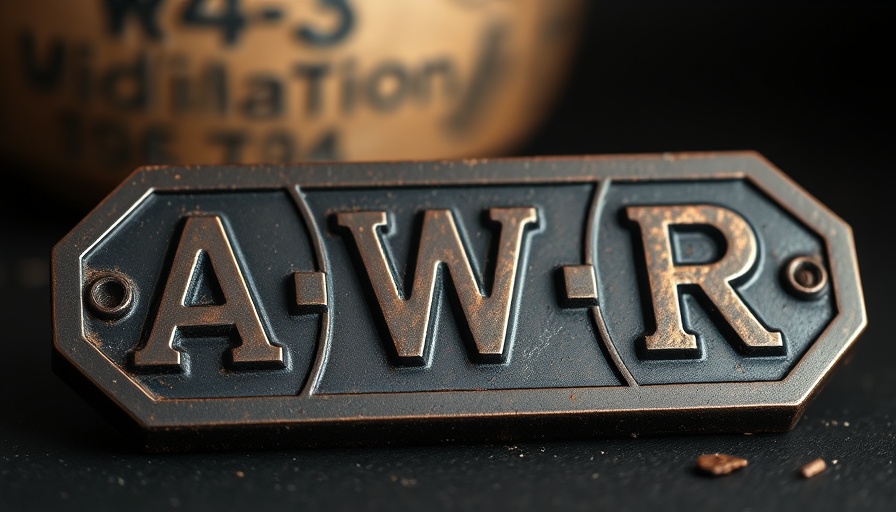 Vintage weight plate with AWR letters for missed a workout motivation.