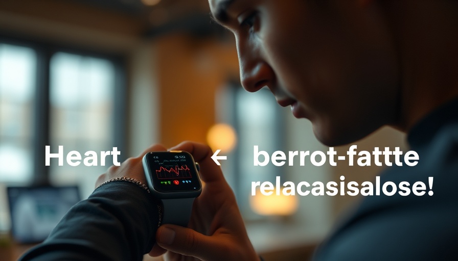 Heart rate performance analysis on smartwatch with motivational text.