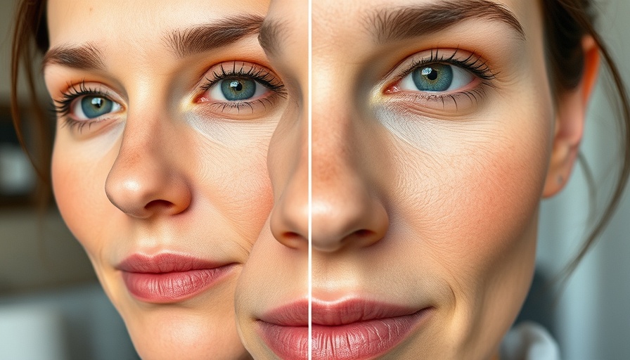 Red Light Therapy Benefits: Skin before and after treatment.