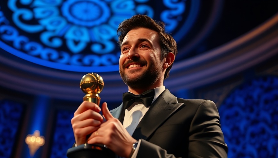 Award winner onstage at the 2025 Tony Awards, 'Purpose Wins' moment.