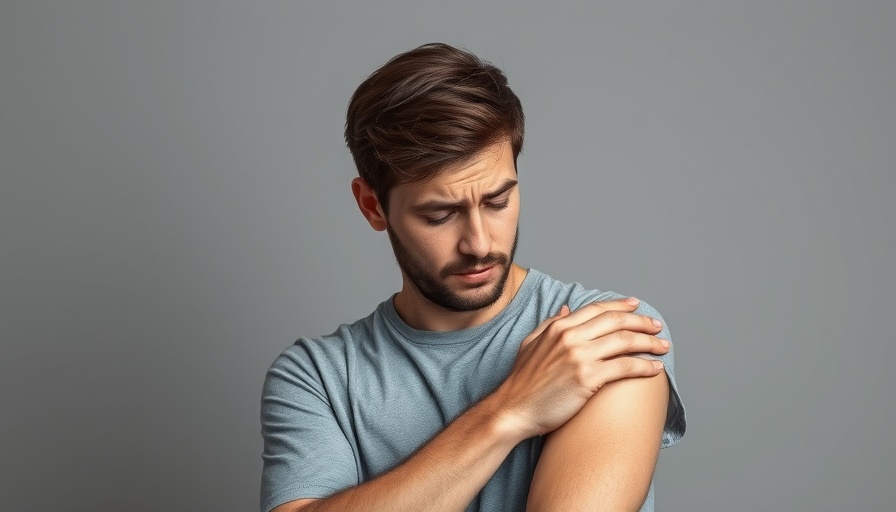 Young man examining psoriasis symptoms on arm, understanding psoriasis symptoms and management.