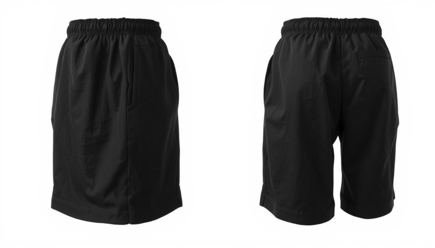 Smooth black linen shorts, perfect for summer, on plain background.