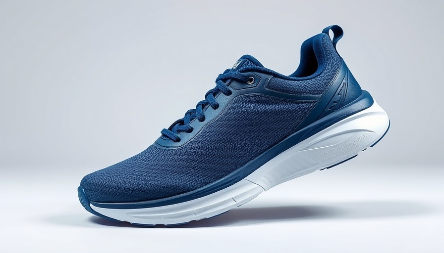 Navy blue Hoka walking shoe, side view, best Hoka shoes for walking.