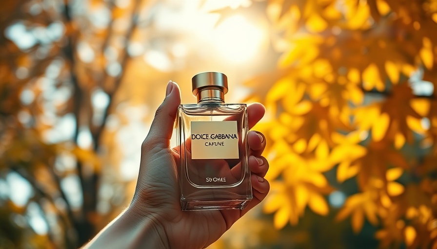 Elegant Dolce & Gabbana cologne with autumn leaves backdrop, best Dolce and Gabbana colognes for men.