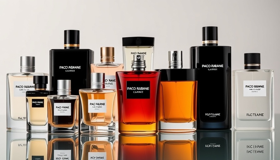 Variety of Paco Rabanne colognes in stylish bottles.