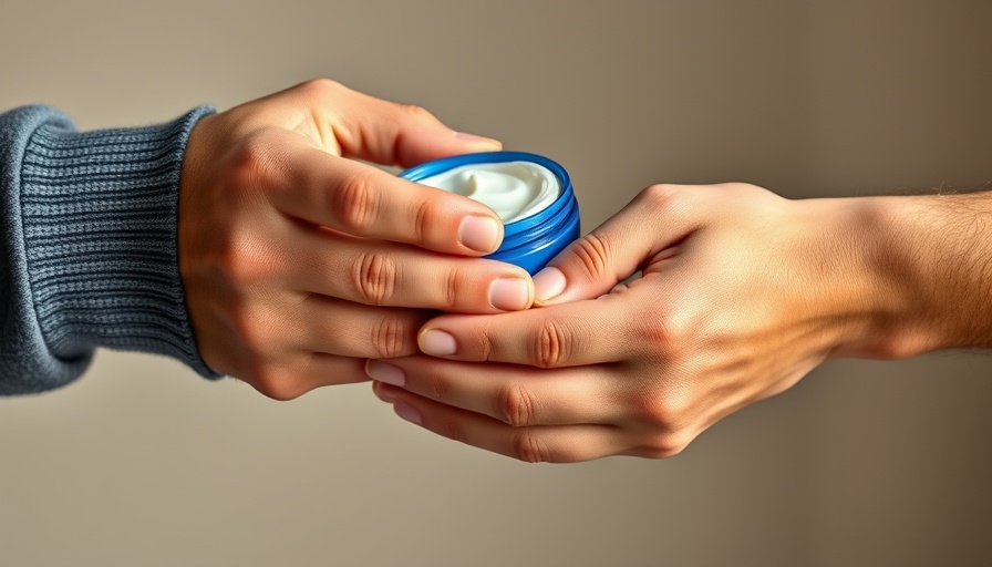 Close-up of hands exchanging Nivea Men cream, Best Hand Creams for Men 2025.