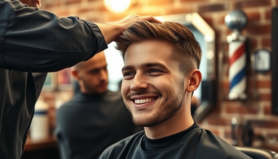 Man enjoying a trendy haircut at a classic barber shop, summer grooming trends for men.