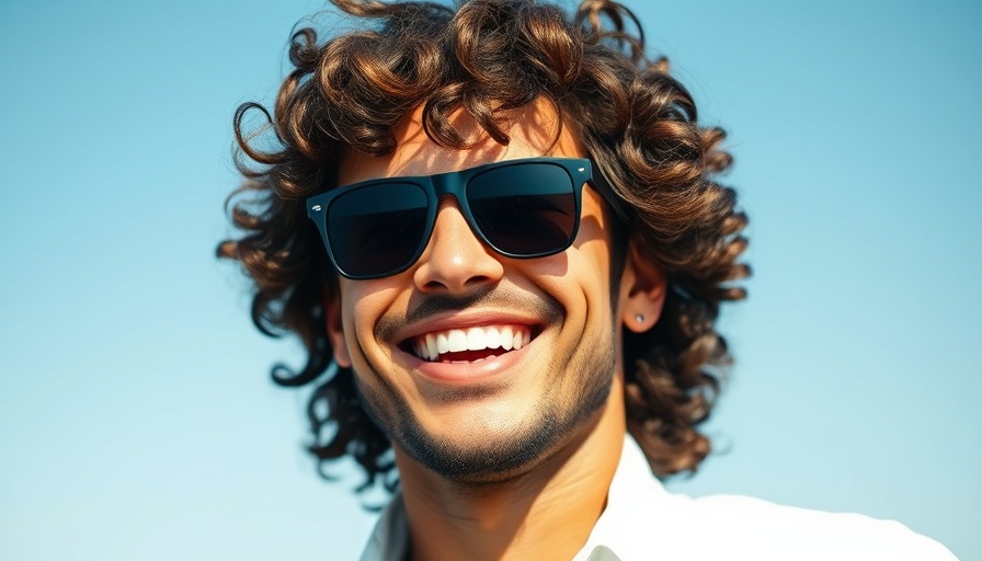 Stylish man with curly hair smiling outdoors, best curling creams for men.