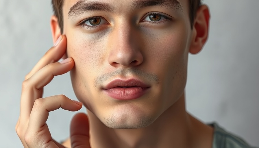 Young man displaying flawless skin, men's cosmetic treatments 2024.