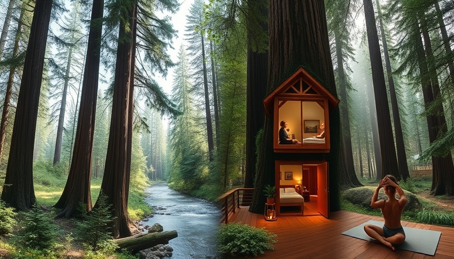 California Redwoods Retreat for Sensitive Hearts; scenic collage with redwoods.