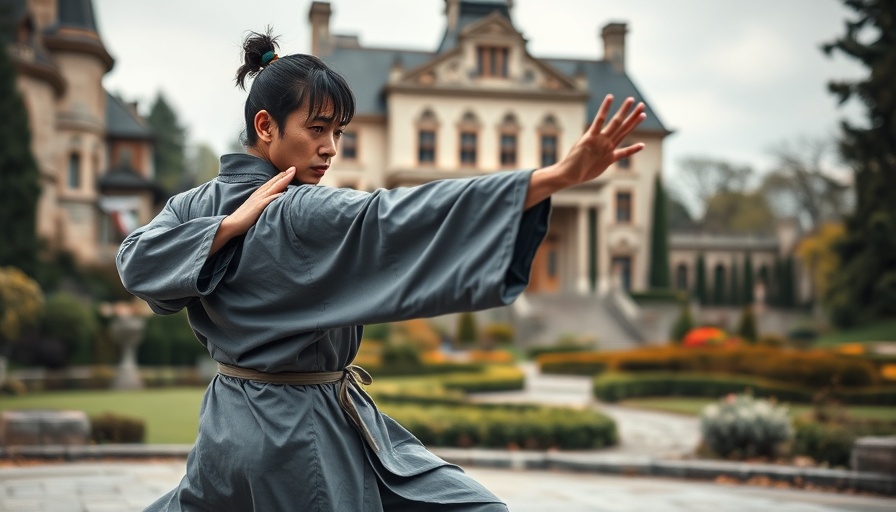 Kerstin Schulze Mindfulness embodied by a person practicing martial arts in a garden.