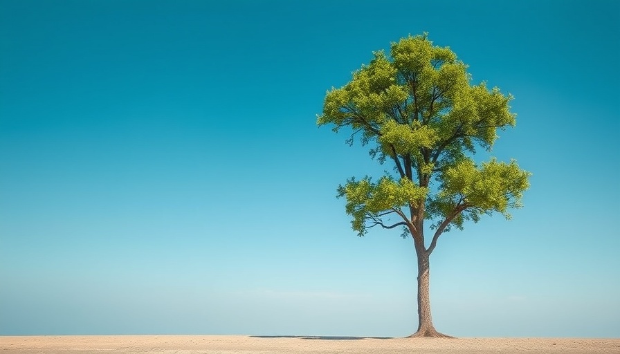 Solitary tree in minimalistic blue landscape representing feature engineering strategy.