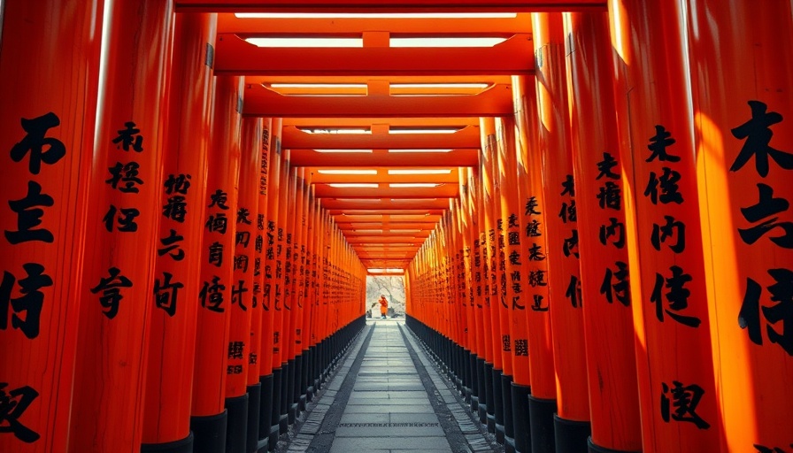 Path through vibrant orange torii gates symbolizing Encoder-Decoder models