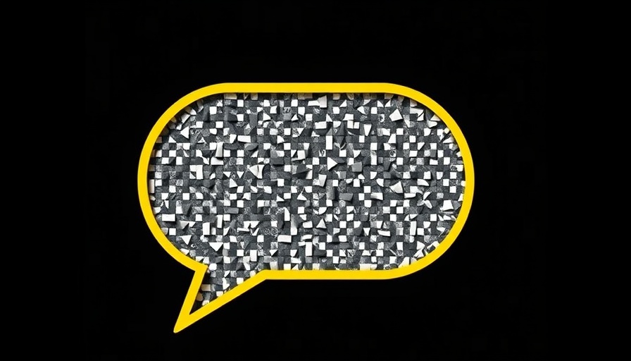 Speech bubble with pixelated mosaic symbolizing censorship or sensitive topics.