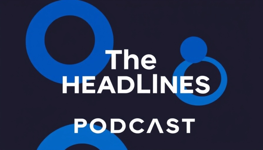 Stylized podcast cover with blue gradient and bold text.