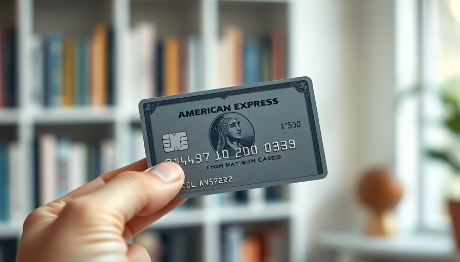 Close-up of Business Platinum Card® from American Express held in hand, home background.
