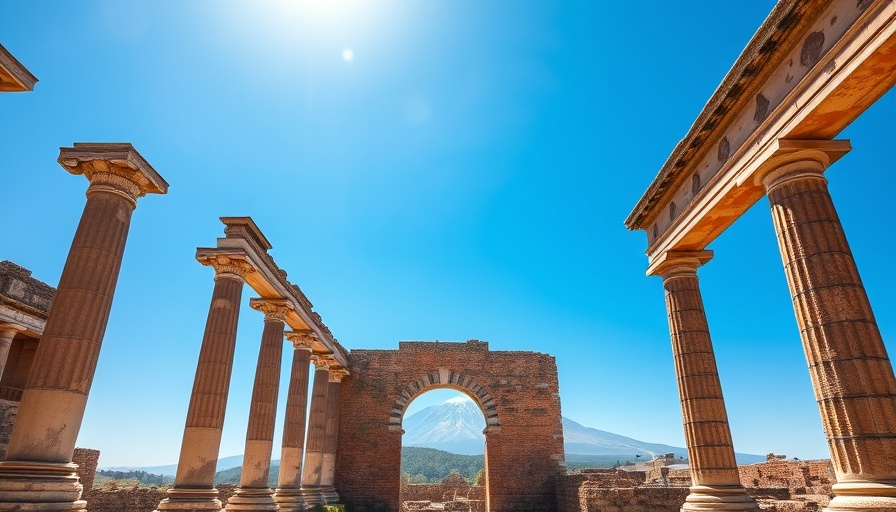 Ancient ruins in Pompeii under blue sky; travel tips for visiting Pompeii.