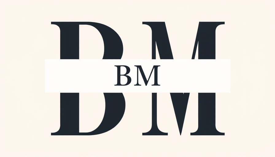 Logo with bold initials and banner design.