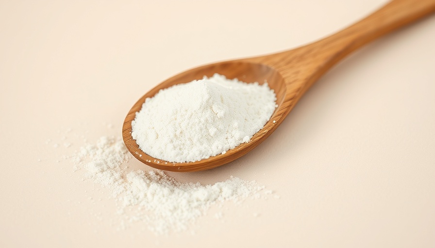 Powdered collagen for natural beauty on a spoon.