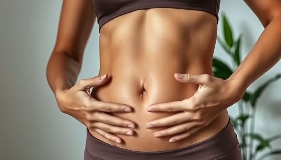 Close-up of woman's abdomen, showcasing Bacillus coagulans benefits.