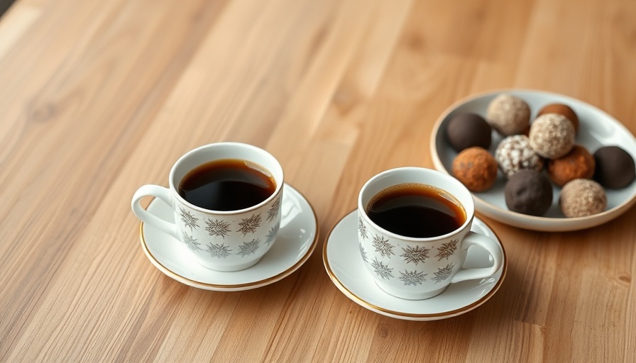 Minimalism lifestyle coffee setup with espresso and truffles.