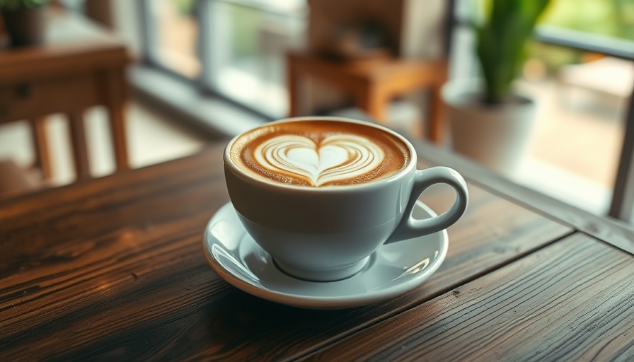 Embracing simplicity with a cappuccino and heart-shaped latte art on a wooden table.